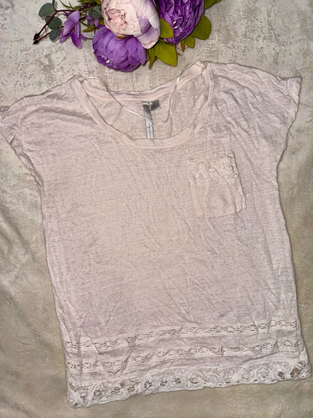 LC Lauren Conrad Light Pink Linen Top